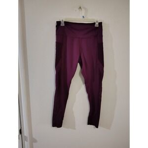 CALI Sport Womens Plum Purple Mesh Panel Side Pocket Leggings Large‎ SW-JY07